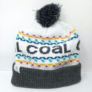 Coal Headwear Grey & White Pom Pom Winter Knit Ski Snowboard Beanie Hat